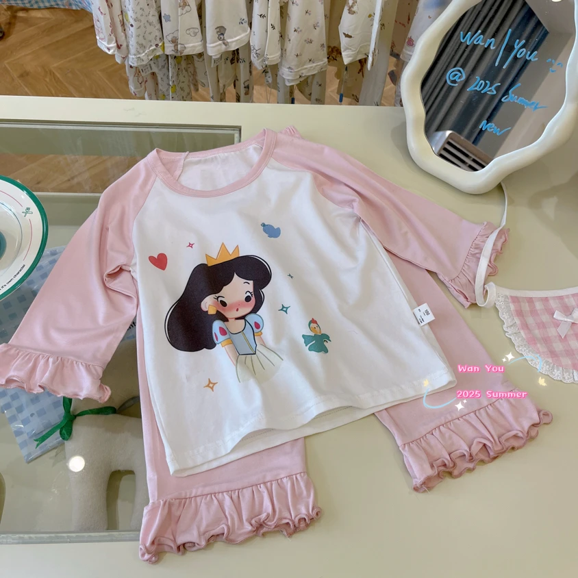 S地8。2017 IU家儿童家居服皇冠美人七分袖套装