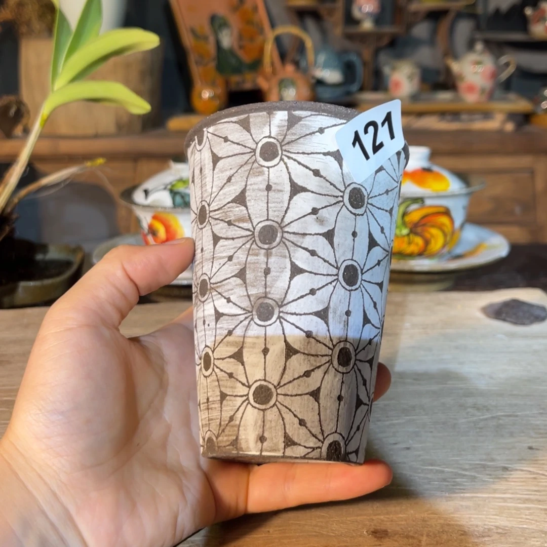 壶素浅陶瓷手工手绘