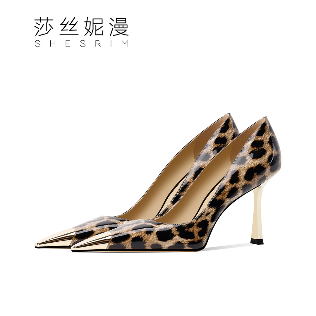 11-【风情豹纹】女2025新款秋季法式气质女鞋细跟气质通勤工作单鞋