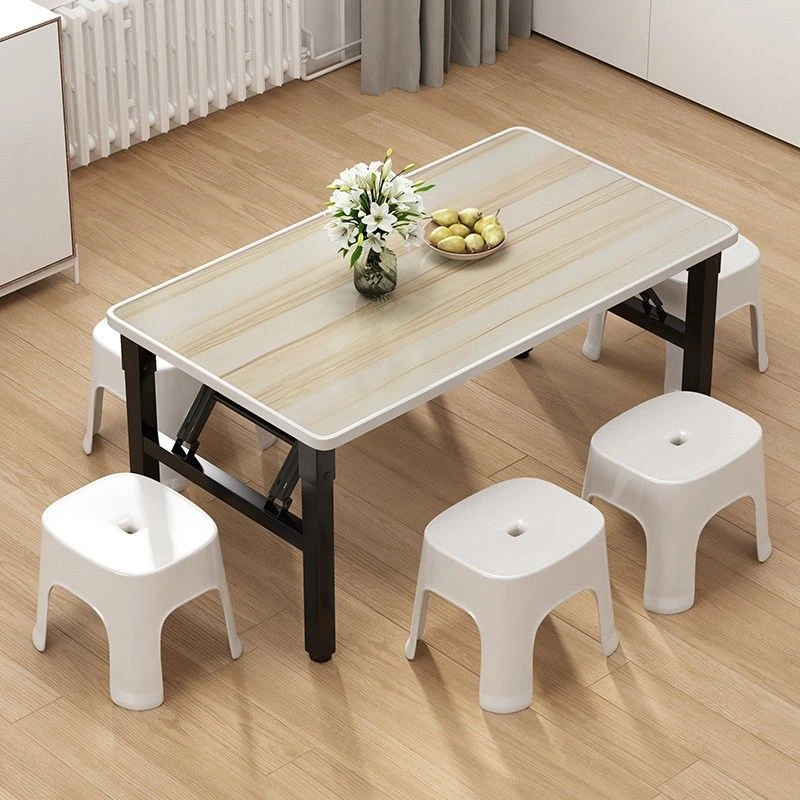 折叠桌子免安装折叠桌摆地摊桌子矮桌便携式吃饭桌子长方形小桌子