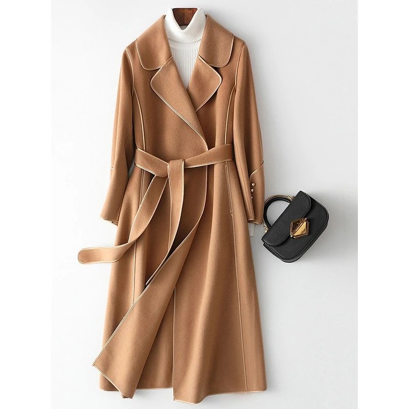 双面羊绒大衣气质女长款修身2025冬新款时尚毛呢外套过膝高端秋冬