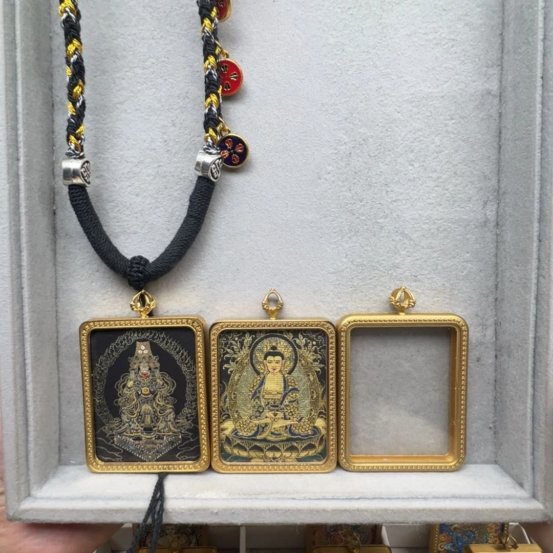 吊坠然*铜双面扎基本尊阿弥绳子9号