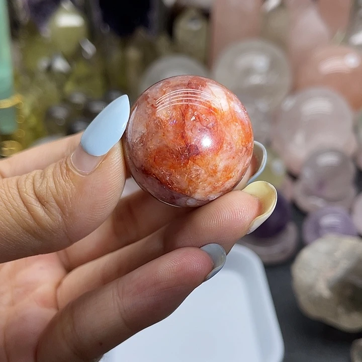 水晶珠宝半成品未镶嵌14红椒花球