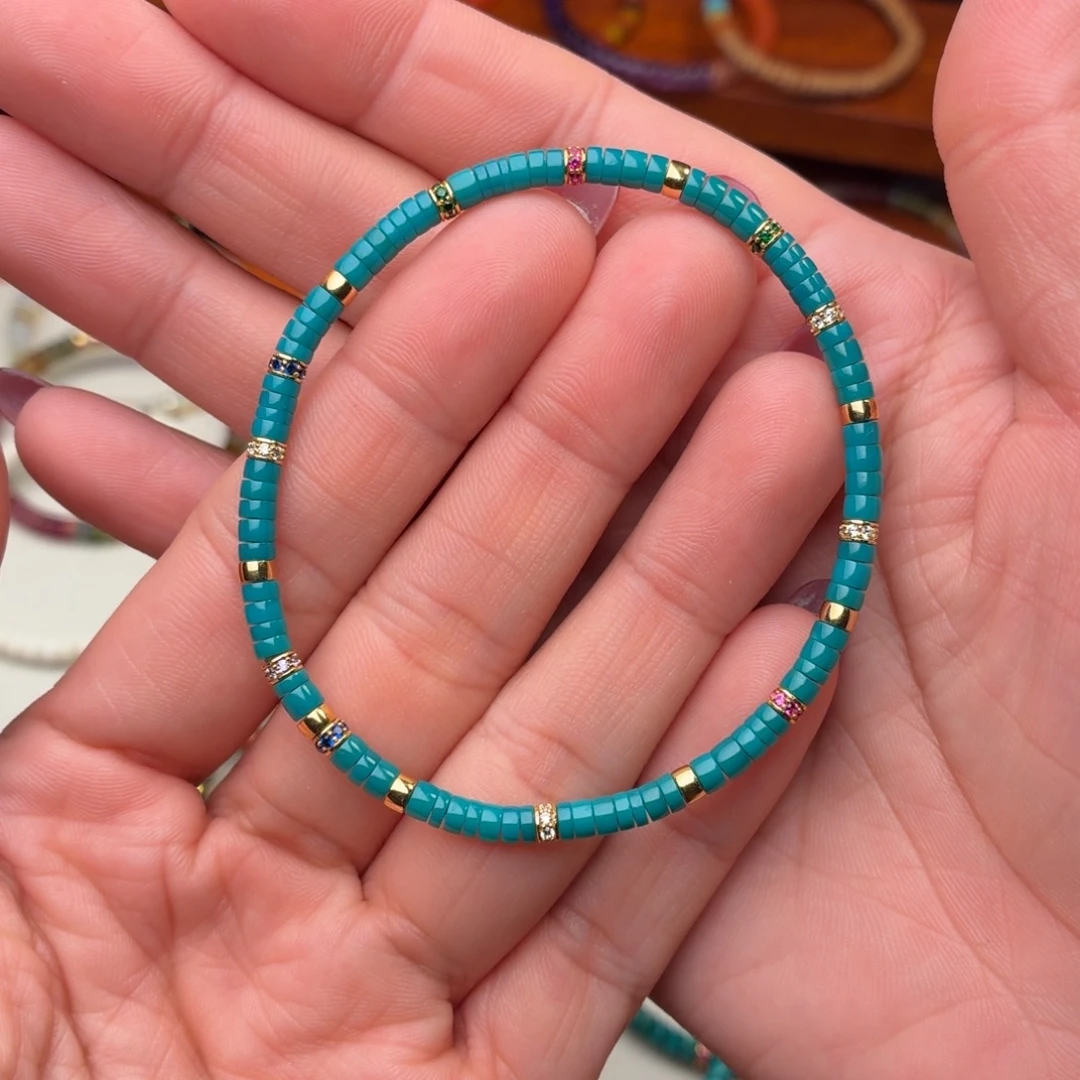 绿松石未镶嵌手链男女