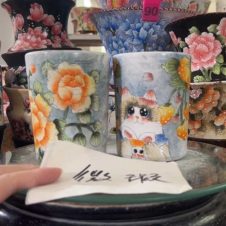 景德镇手绘花盆 满38包邮