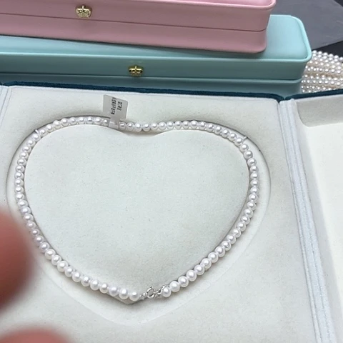 淡水珍珠珍珠项链银S925镶嵌4
