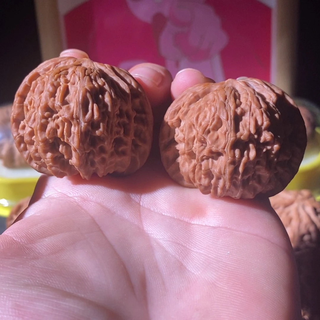 吊坠文玩核桃43全品红皮山地磨