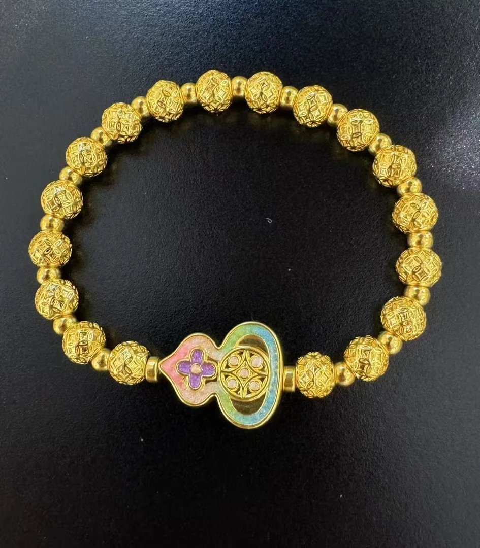 【国风·福禄】足金珐琅葫芦精美卡7铜钱珠手串时尚爆款ZB30145