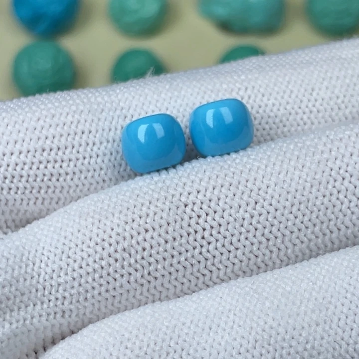 高瓷蓝8mm老型一对福利