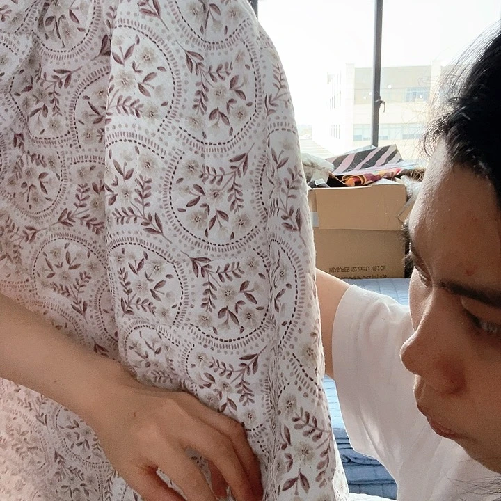 三醋酯纤维咖色230格子叶子