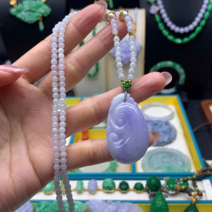 翡翠未镶嵌颈饰紫翡如意