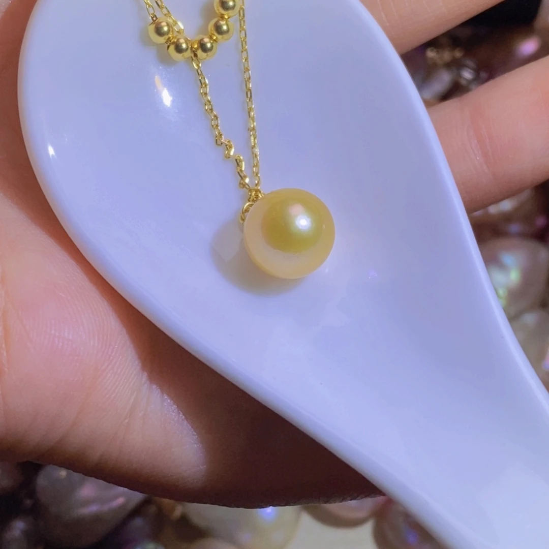 银S925镶嵌淡水珍珠天然淡水珍珠无染色无优化