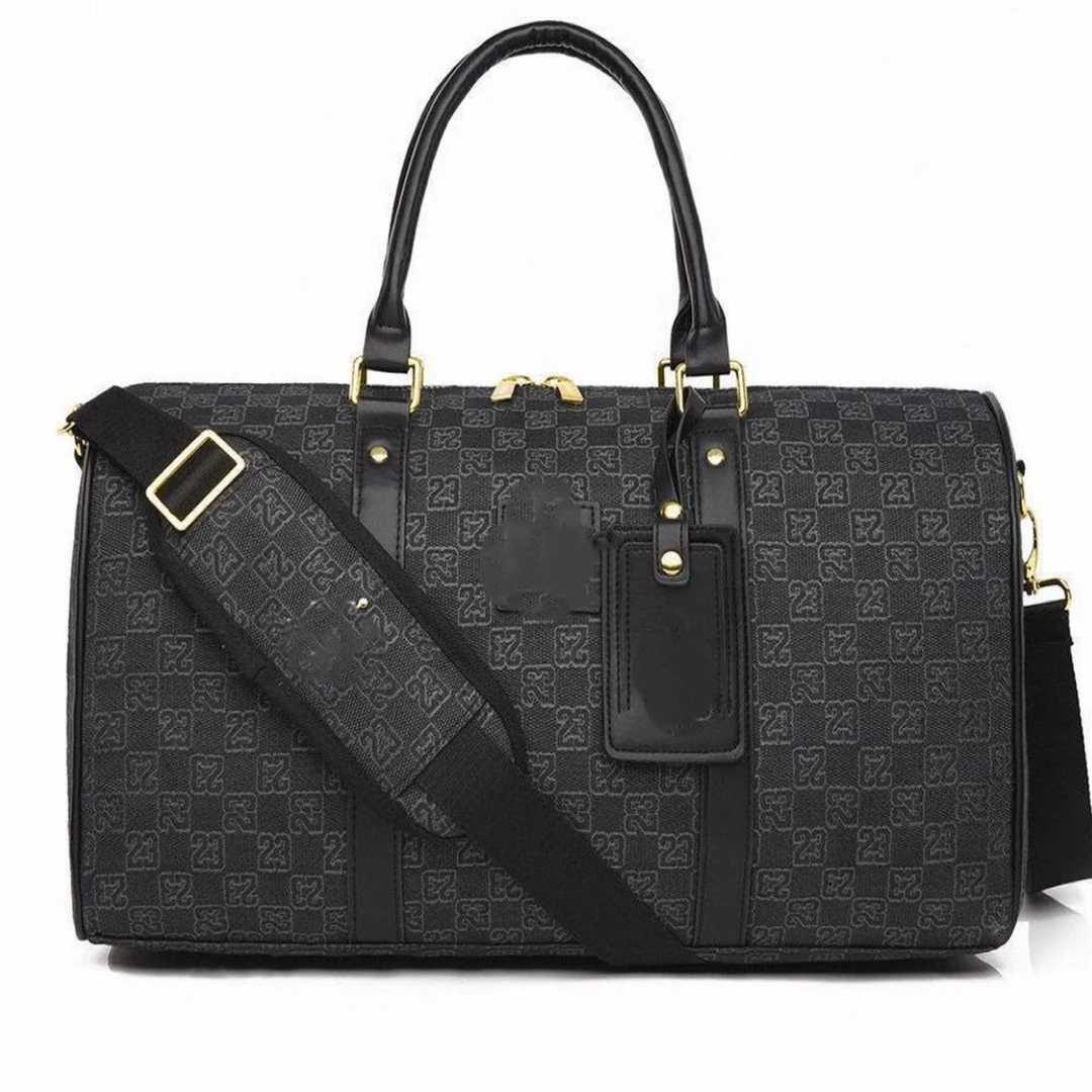 大容量新款棋盘格耐磨旅行行李包斜挎手提两用