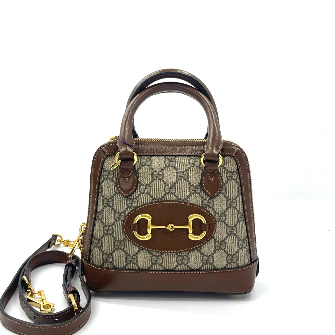 95新 GUCCI/古驰 Horsebit 1955 贝壳包手提单肩斜挎包