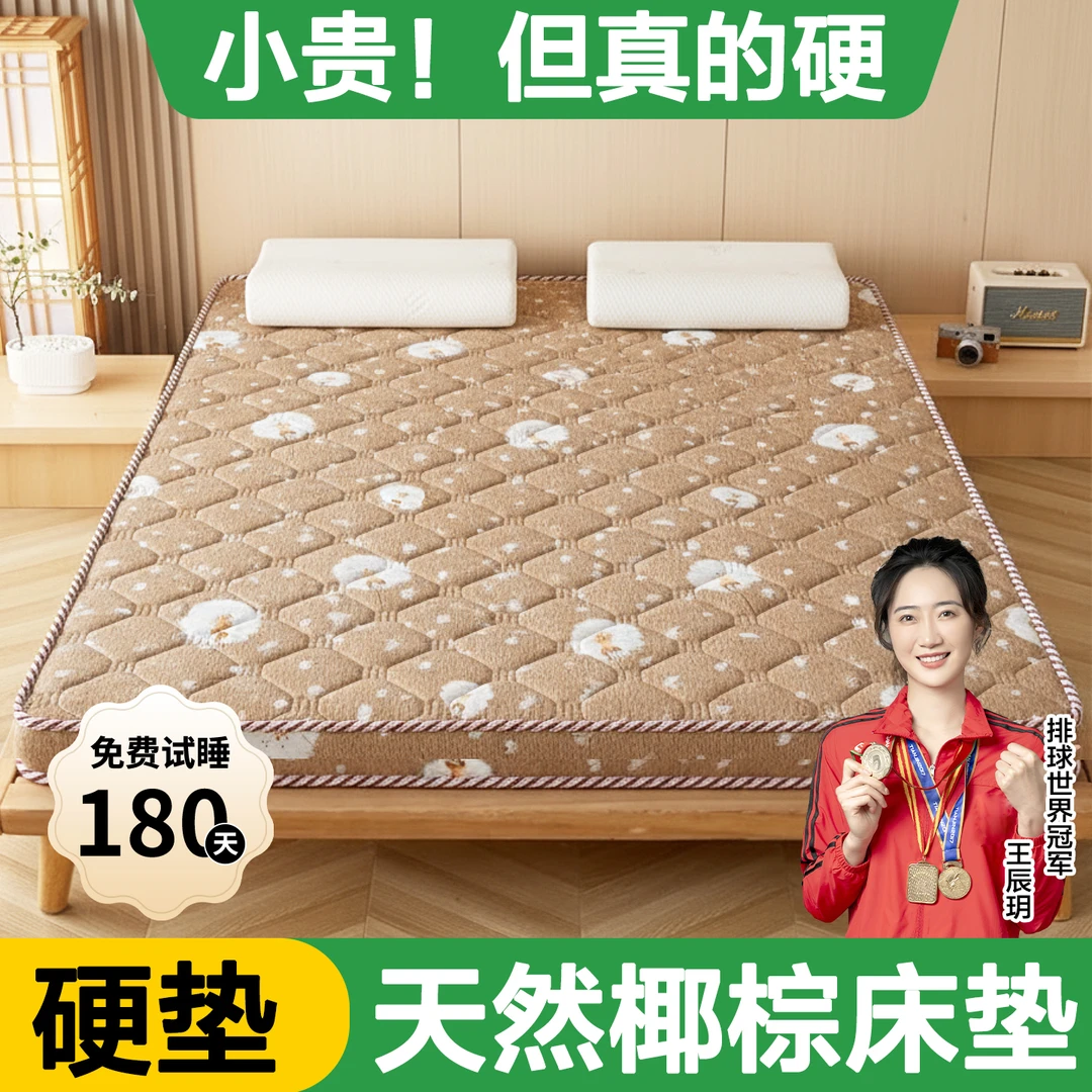天然椰棕床垫硬垫偏硬护脊加厚10cm环保0胶水家用单人可折叠地铺