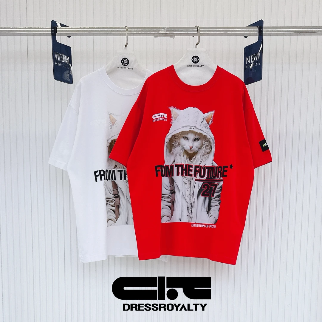 DRESS ROYALTY-XBT-绿绒英文CAT宽松重磅小众设计师上衣-D0925