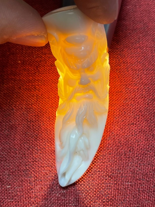 牙雕山猪大牙钟馗手工雕吊坠