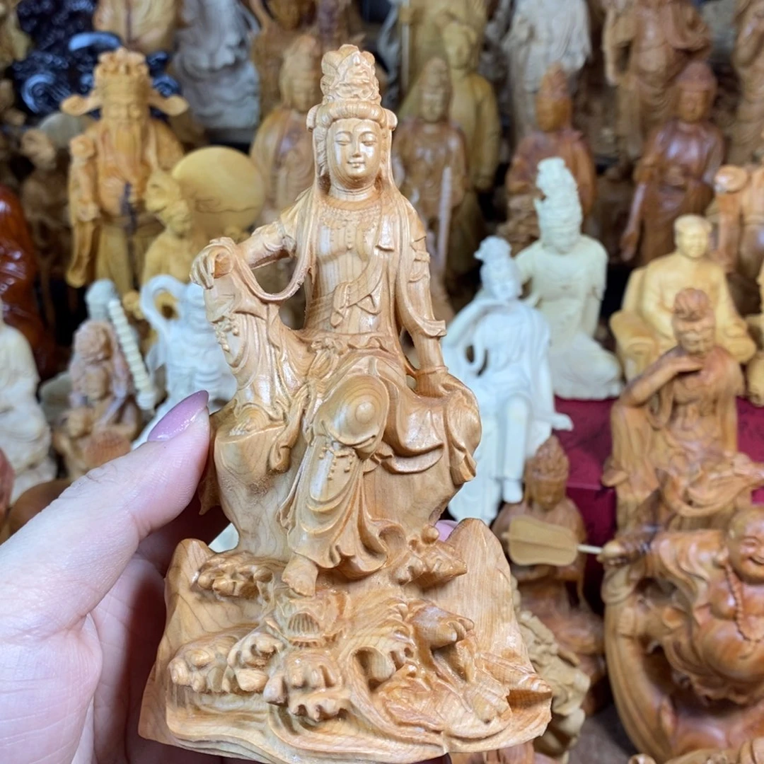 木微瑕崖柏14高自在观音