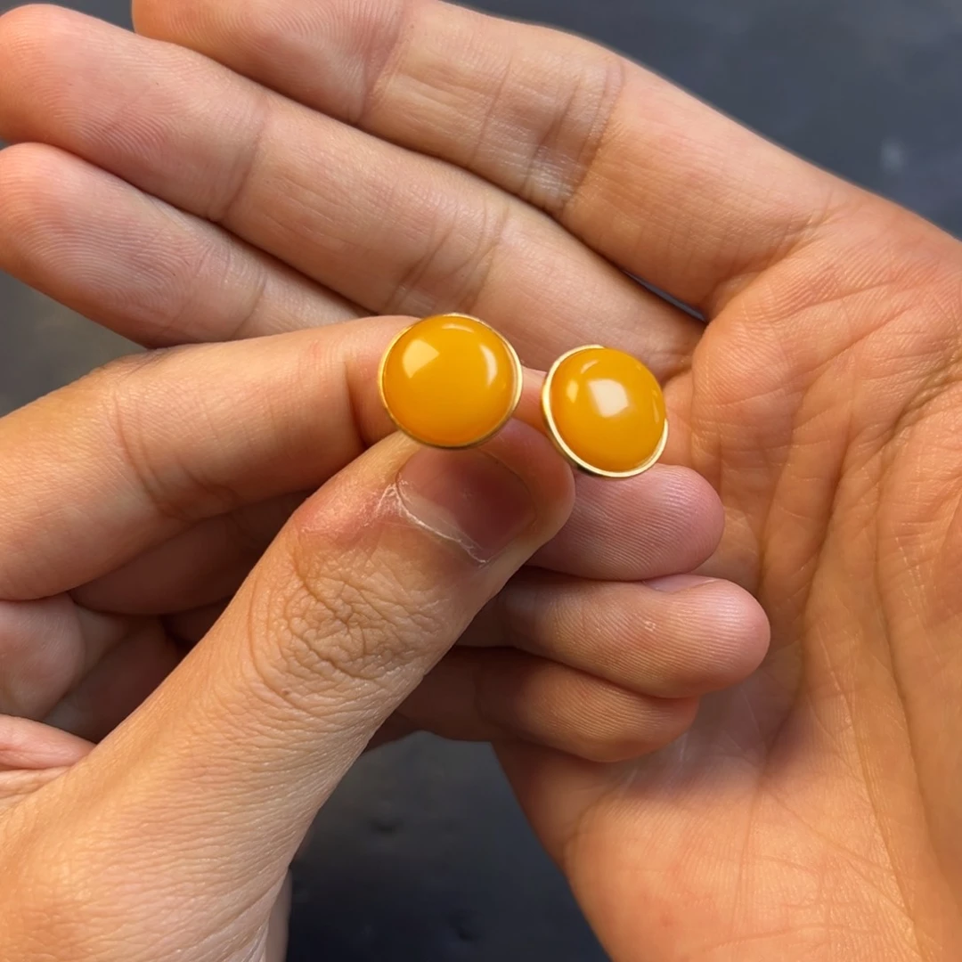 蜜蜡颈饰银S925镶嵌