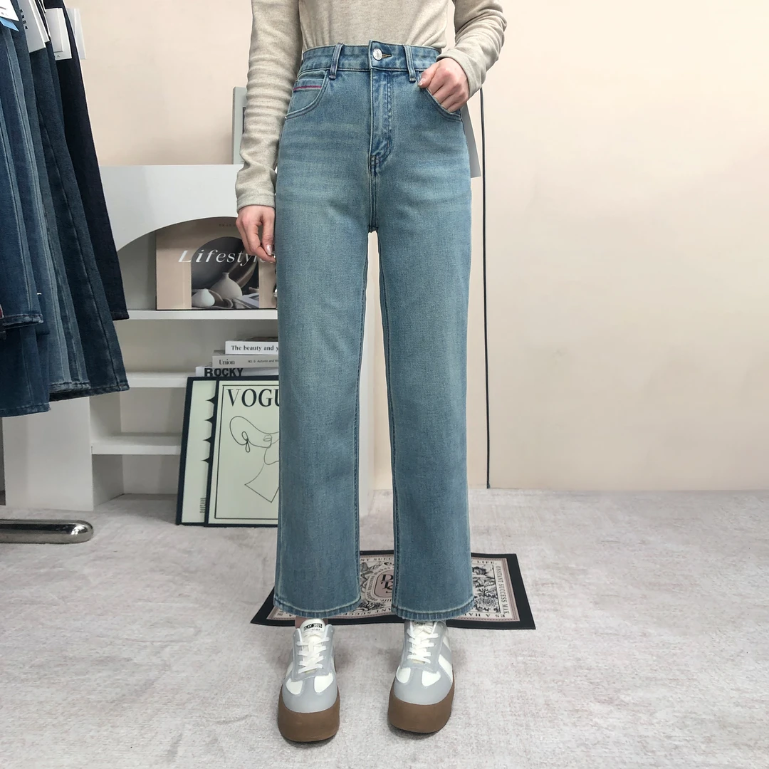 【399】代98秋秋 MWMA百搭潮裤春款九分直筒四面弹牛仔裤