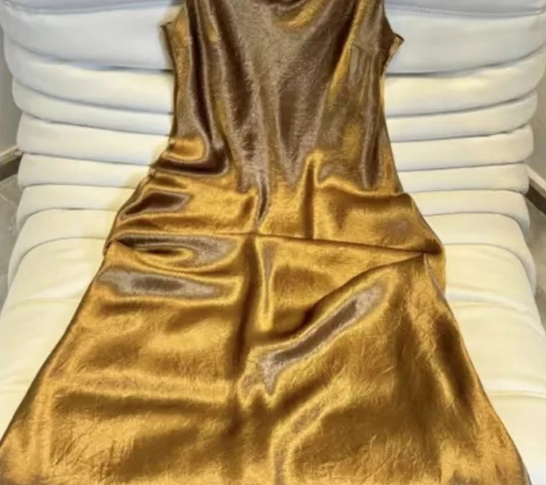 锦夕｜新国风纯色提花女装中长款夏季吊带裙20246859 雨竹