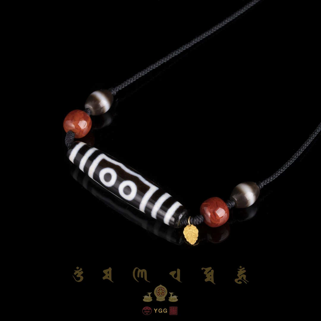 K员格格/五眼天珠金项链/火焰纹南红/MZTT09（多样性发）