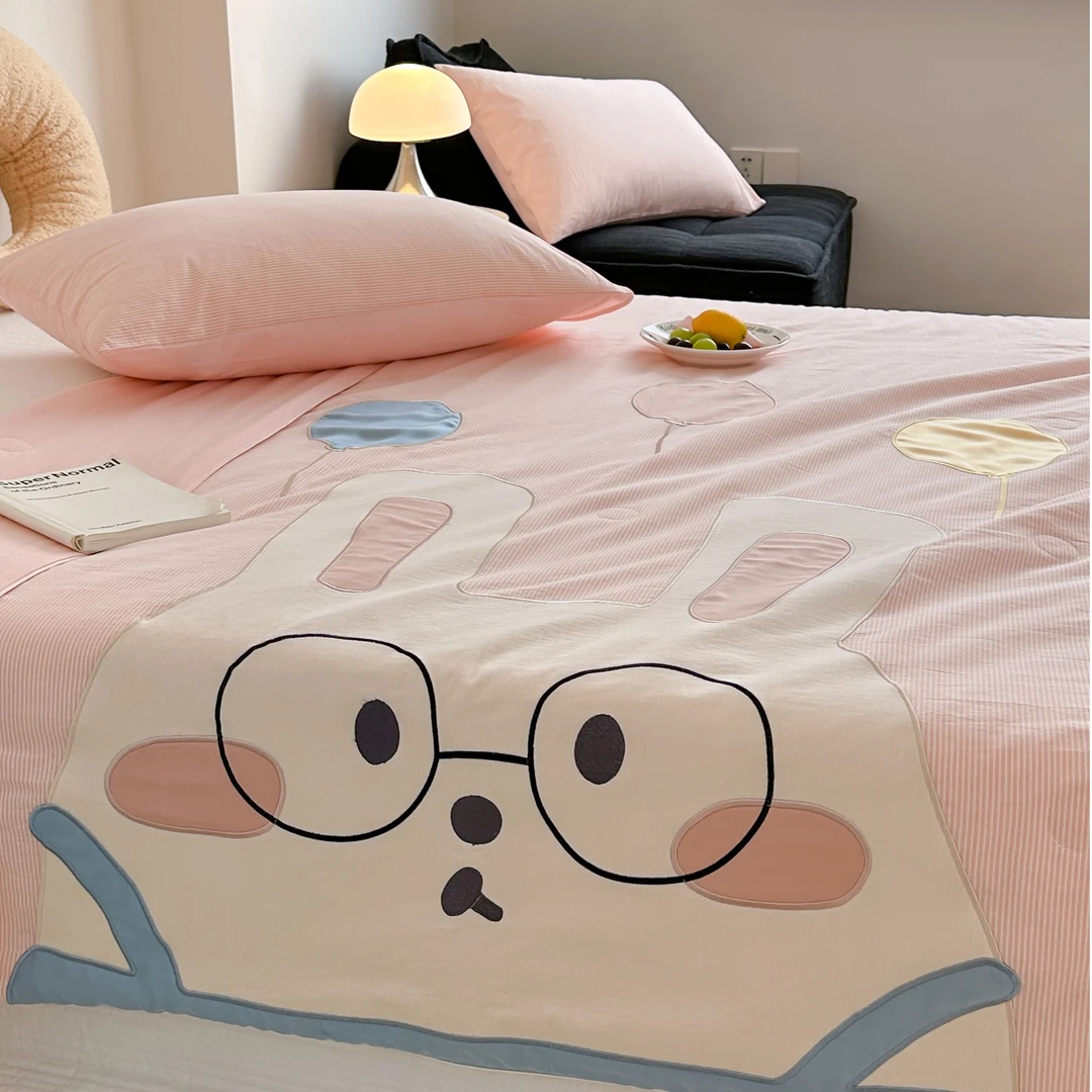 BabyHouse全棉双层纱夏被空调被，母婴A类清凉夏被透气亲肤可机洗