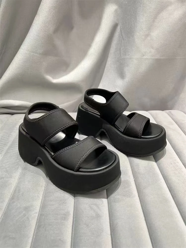 【聚新汇】2669-6春夏时尚厚底露趾凉拖大头拖厚底外穿半拖