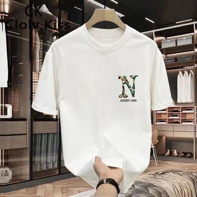 Clolv Kiss小CK轻奢痞帅男装短袖男士潮牌ins港风T恤夏季2025新