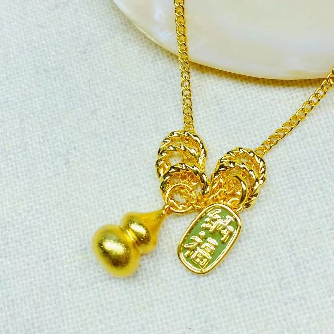 项链 K04157经典黄色哑光葫芦盘缠项链多样性发货47573