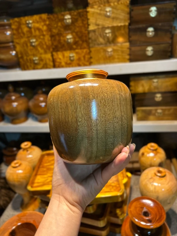 红木茶叶罐全实木缅甸花梨木客厅茶几摆件工艺品收纳盒茶叶罐