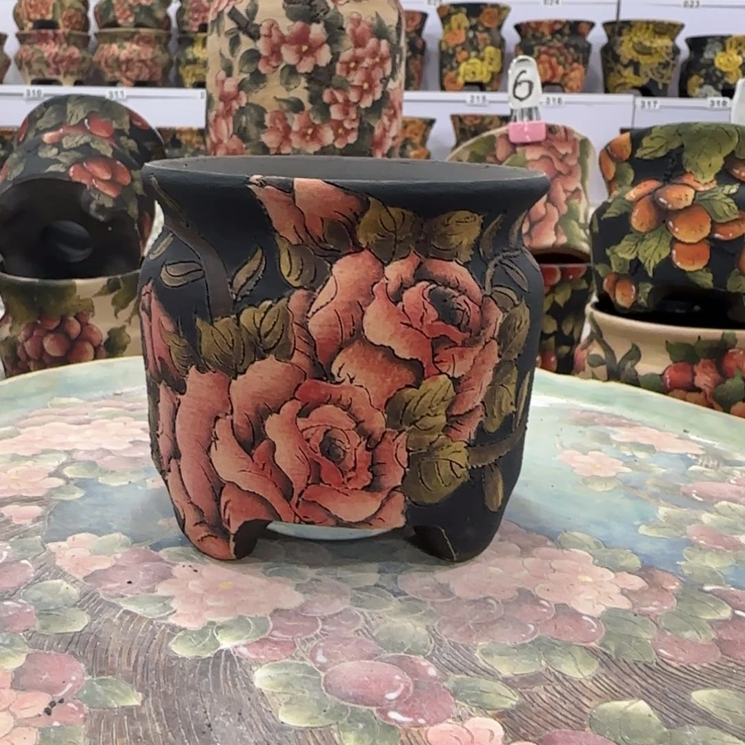 精品多肉手绘花盆