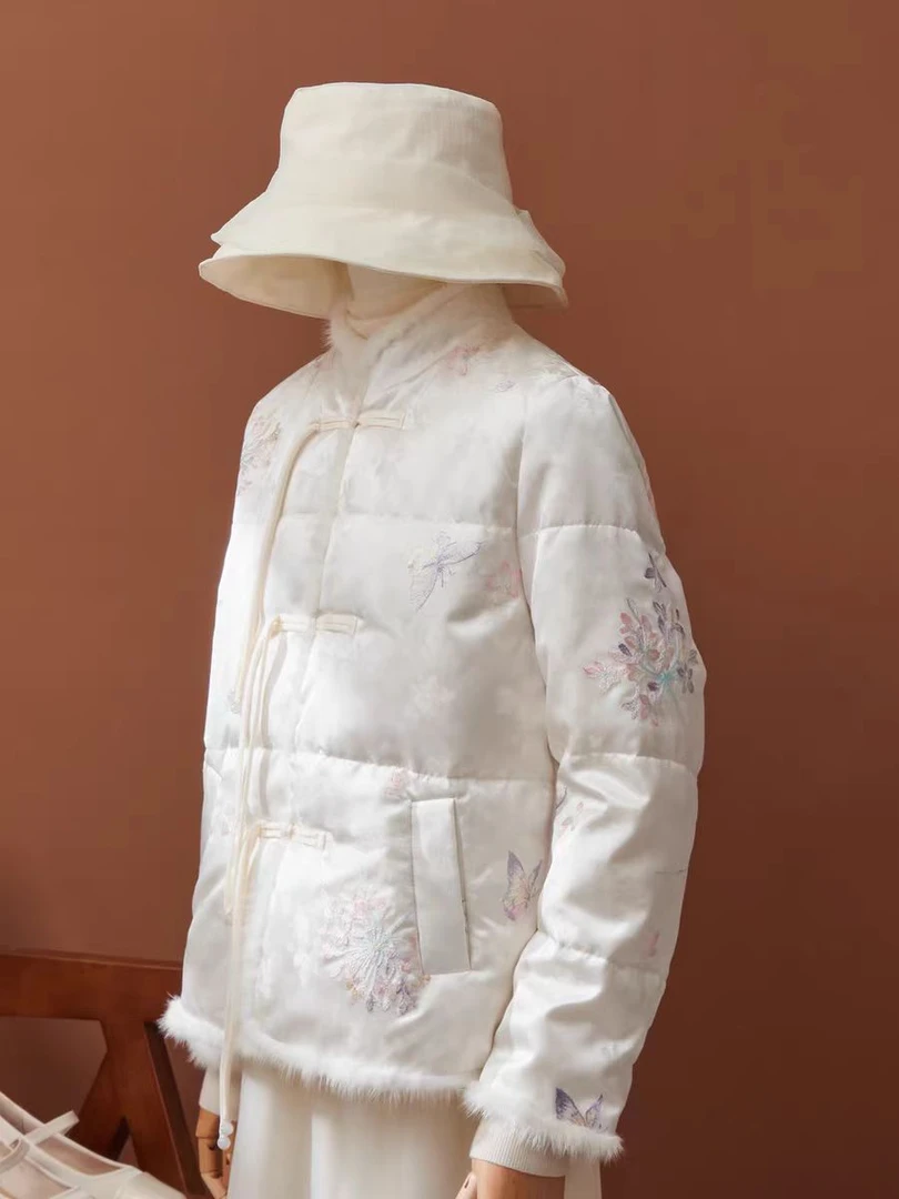 2025冬季新款新中式拼接时尚加厚保暖羽绒外套26073