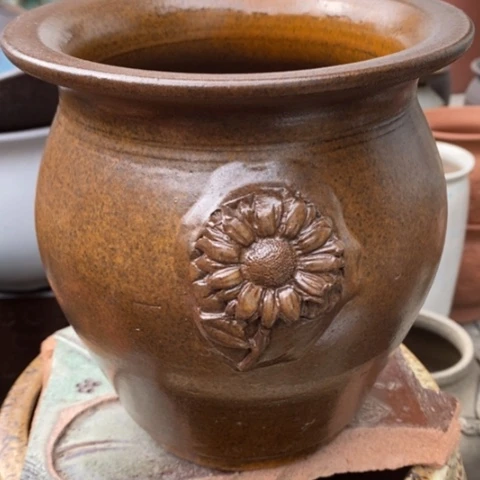 【闪购商品】紫砂花盆高19口18瑕疵手工
