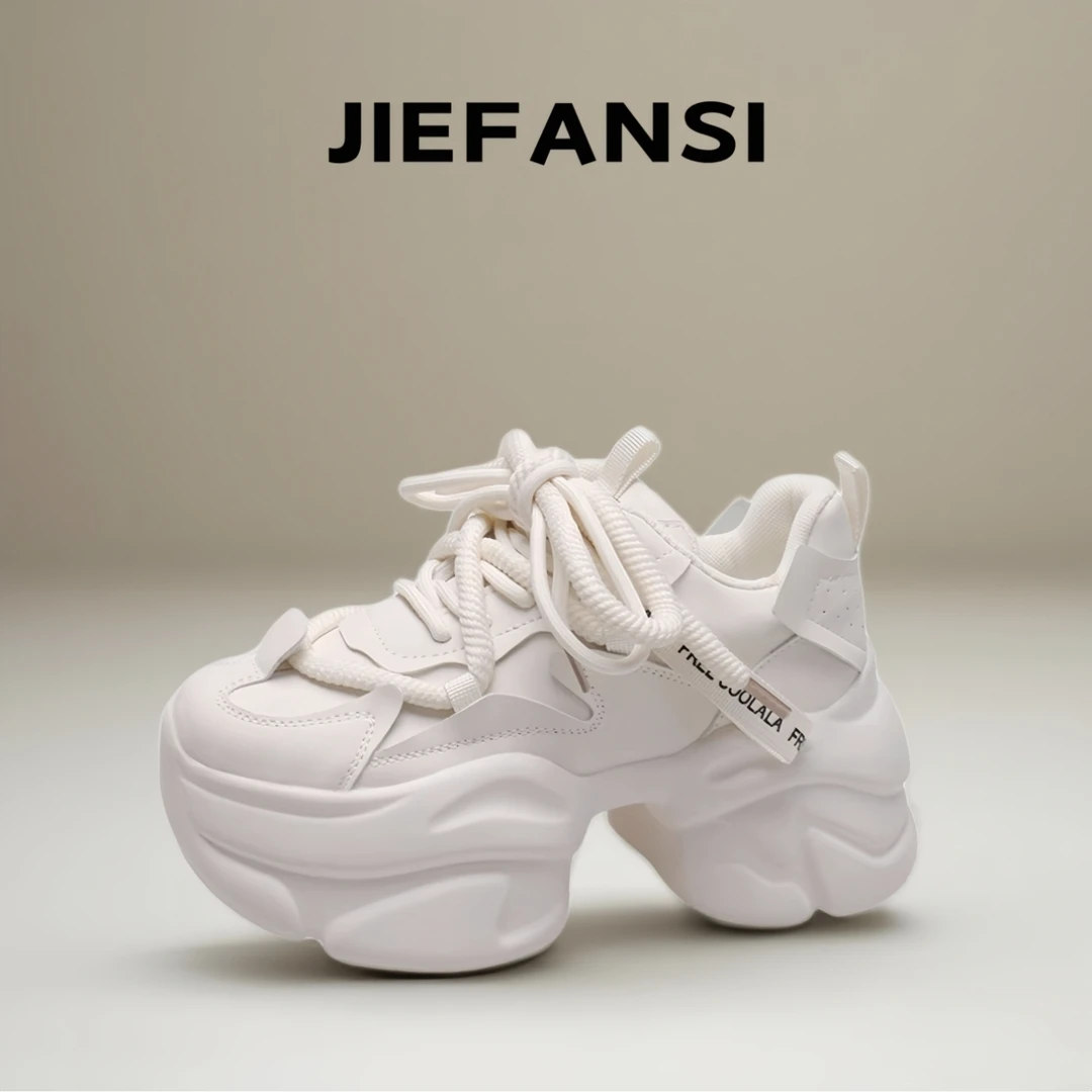 10CM隐形内增高老爹鞋女2025年新款爆款小个子厚底网面透气运动鞋