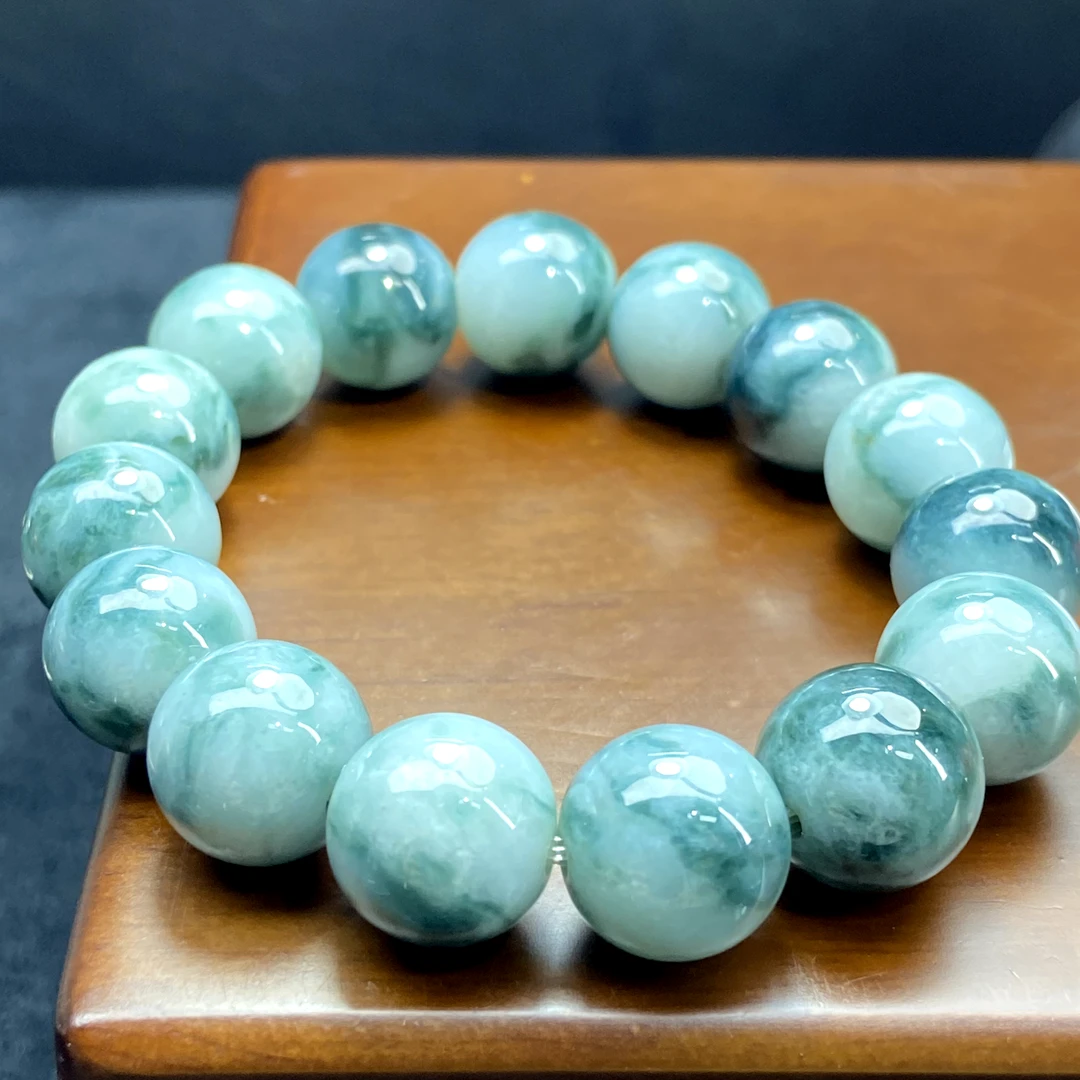 RX9天然缅甸A货翡翠蓝绿手串/095677/北京中保拍卖