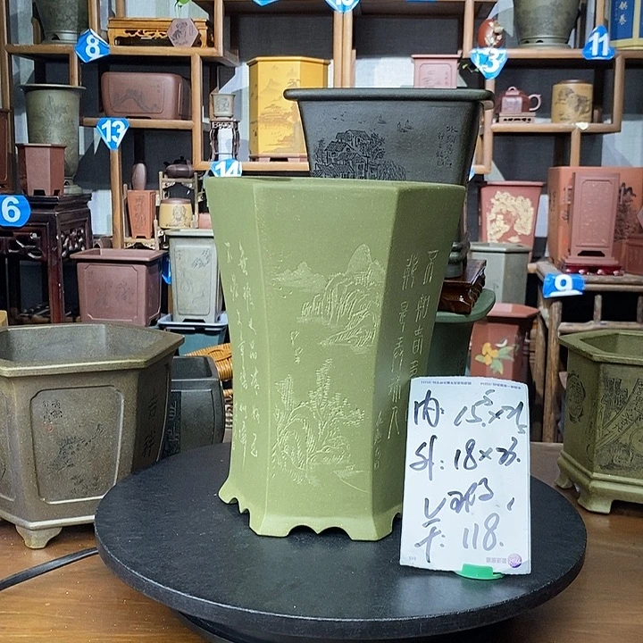 花盆紫砂果绿泥微瑕大漏价