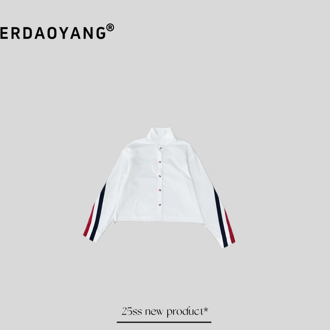ERDAOYANG "T*b子义同款" 春夏新款撞色百搭立领衬衫CSA005
