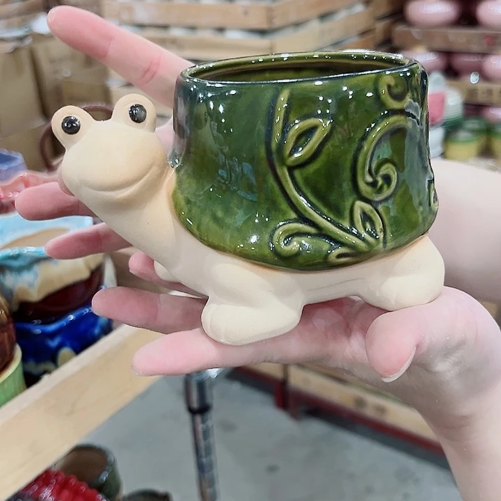 有孔.凑单10元陶瓷花盆发货！