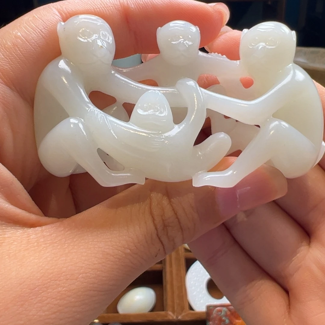 和田玉未镶嵌挂件清***～