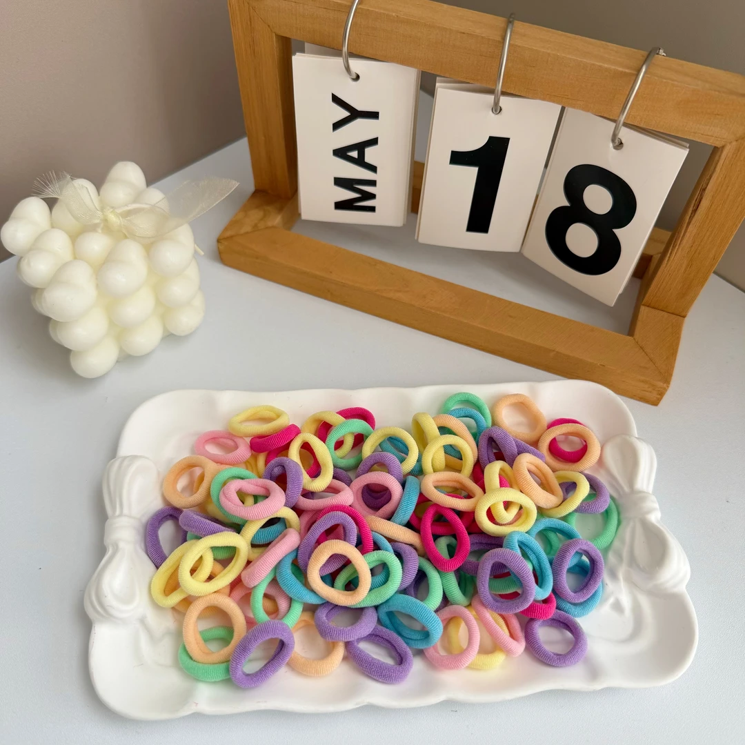 儿童发圈发绳皮筋头绳发饰高弹力弹力大不伤发高弹力不伤发小皮筋