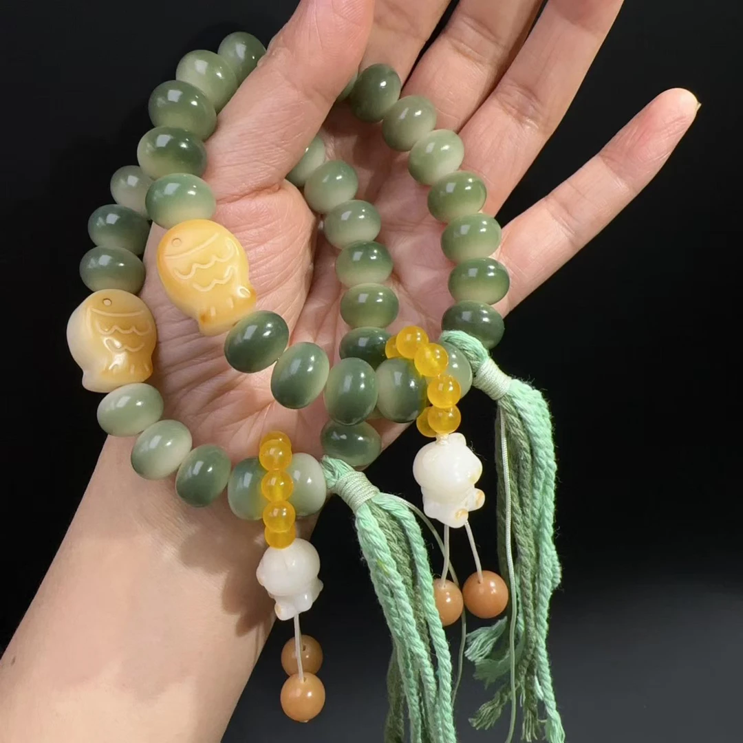 木质手链 DIY 款飘花算盘珠【菩提手链】约12.8咪 品质上乘