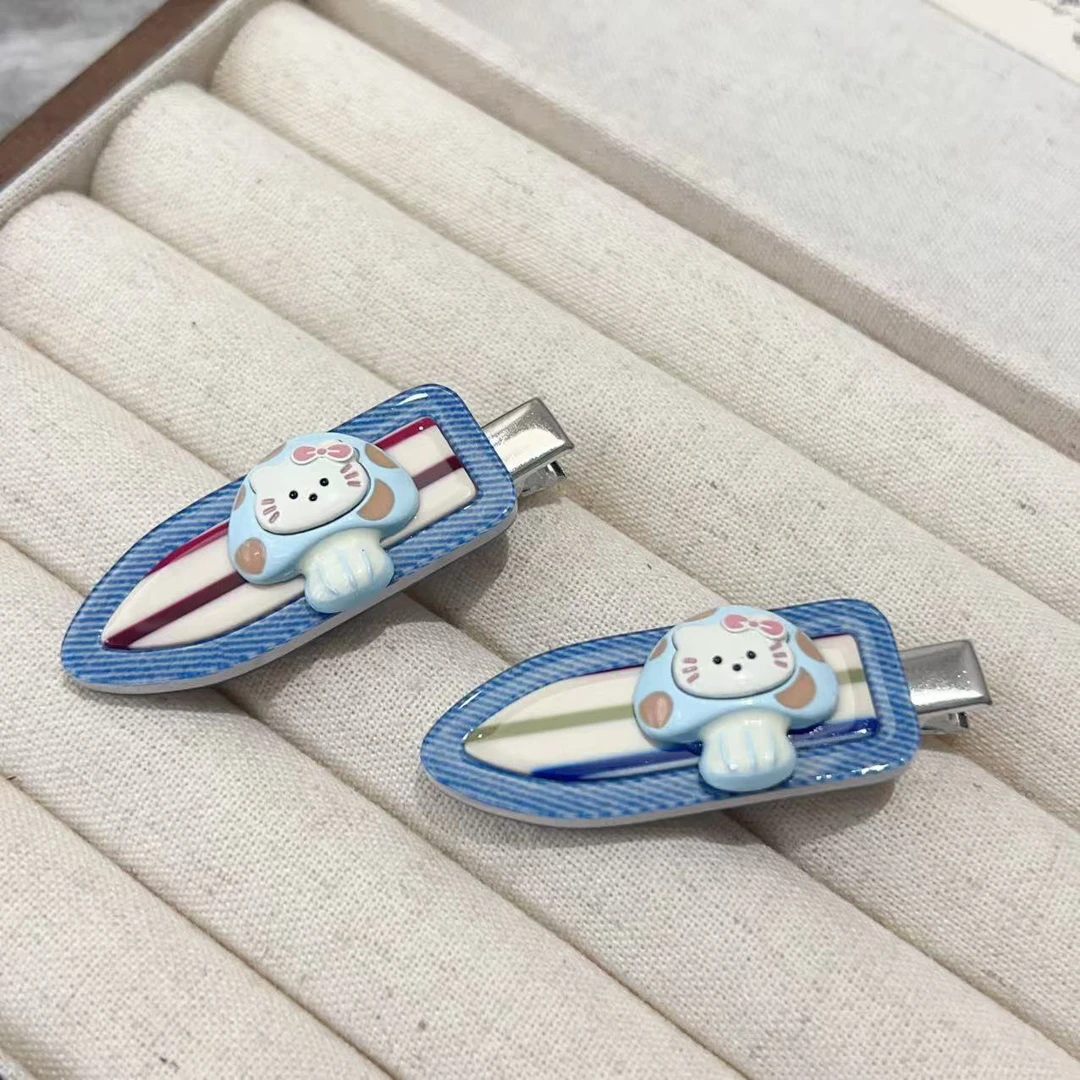 可爱减龄款蘑菇猫咪侧边夹刘海夹J1476