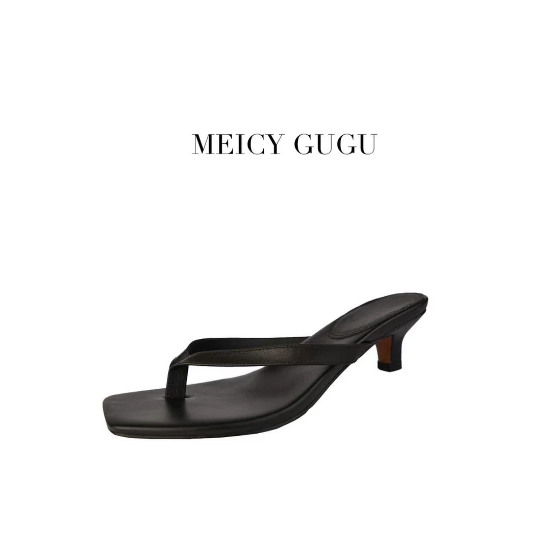 GUGU·真皮人字拖凉鞋w10