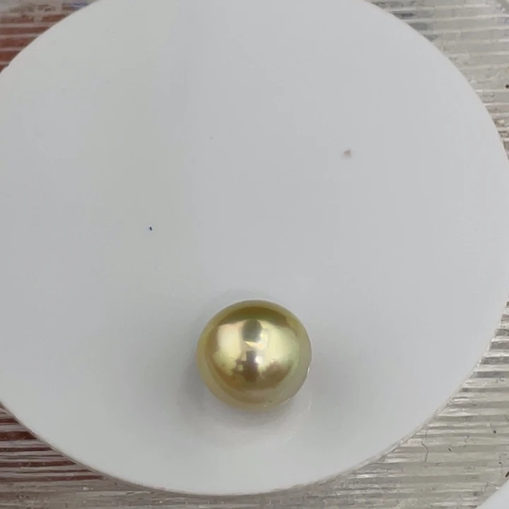 未镶嵌海水珍珠裸珠12mm干枯炫彩金珠