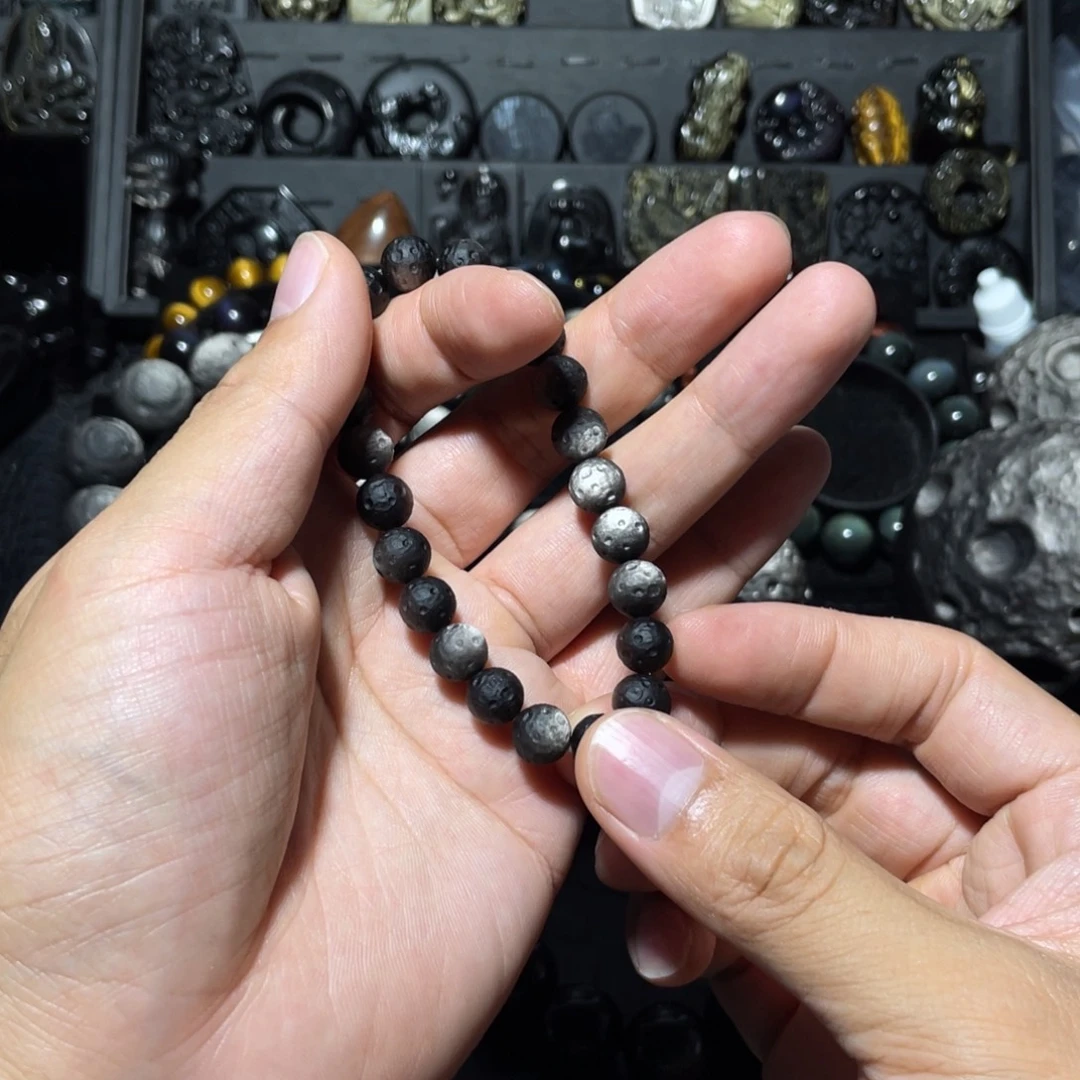 曦***戏黑曜岩未镶嵌手链