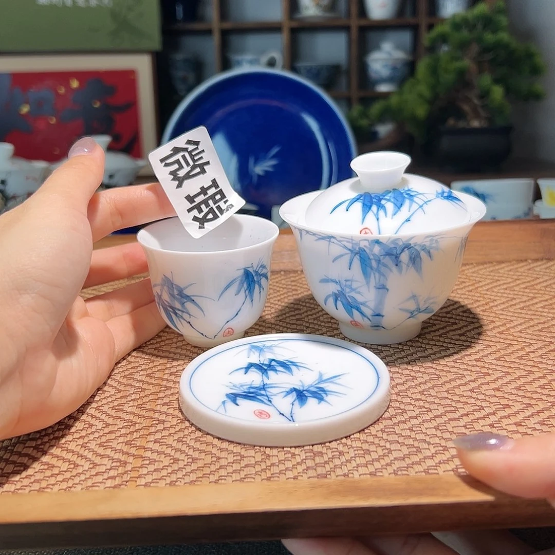 【闪购商品】微瑕 手绘 盖碗