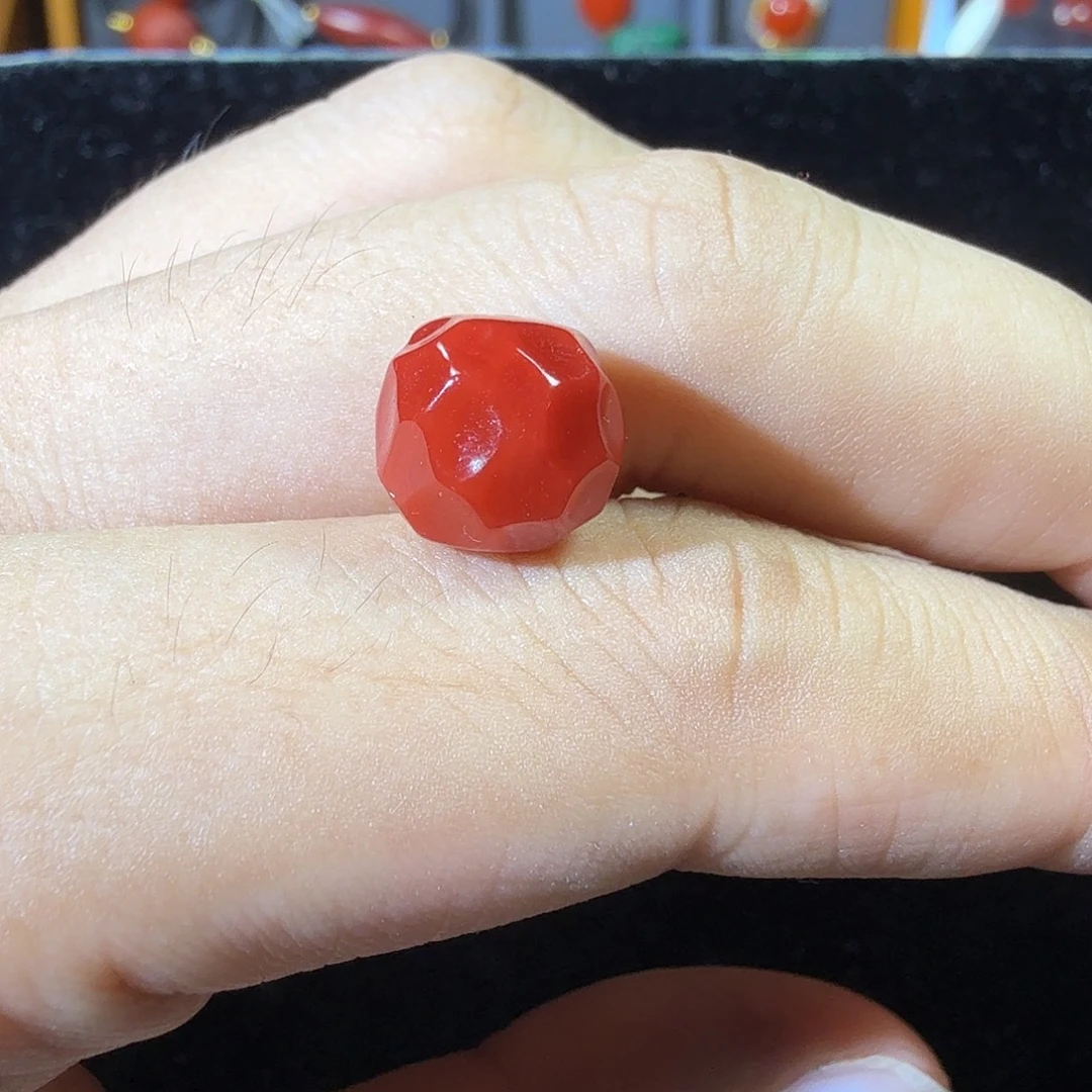 未镶嵌南红玛瑙珠宝半成品10.6枚锦单珠