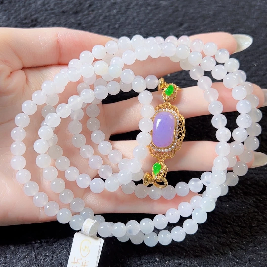 翡翠18K金镶嵌颈饰签收后24小时鉴赏期，过时不退