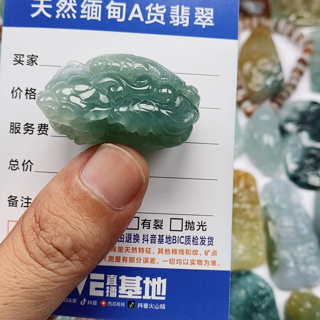 翡翠未镶嵌颈饰飞天貔貅